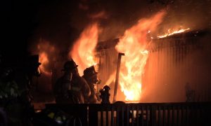 VIDEO: Trailer in Lexington Park Destroyed in Early Morning Fire