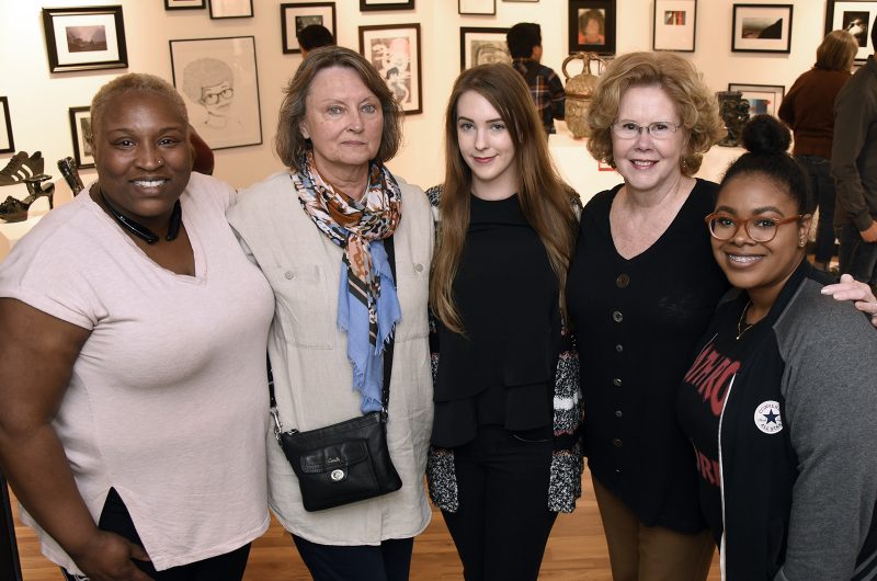 Art students honored at CSM’s Annual Juried Student Exhibition include, from left, Terri Bell, Donna Wilson, Kate Kimble, Linda Gottfried and Jasmine Adams. Nataline Beckley, another award winner, is not pictured. The exhibition will be open to the public through May 5.