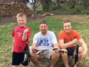 Brothers Matthew and Ryan got to go trout fishing with dad at Fishing Creek. Courtesy of Shirley Bishop