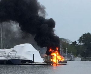 VIDEO: Natural Resources Police Investigating Boat Fire at Solomons Yacht Club