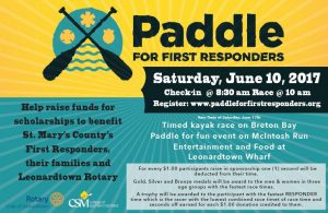 Paddle for First Responders to be Held at Leonardtown Wharf