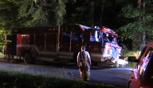 UPDATE – Exclusive Video/Audio: Early Morning Fire Truck Accident in Leonardtown