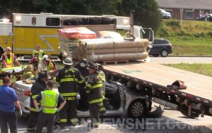 VIDEO: Woman Flown from Motor Vehicle Accident Involving a Tractor-Trailer