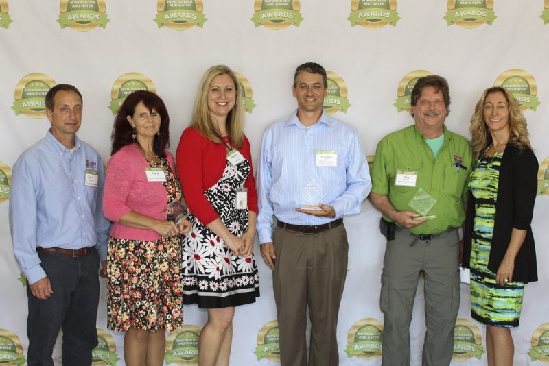 Pictured are representatives of the businesses that received recognition at a ceremony held recently to honor SMECO’s ENERGY STAR New Homes program participants. From left, Charlie Russell and Mary Chaney from Quality Built Homes; Stacey Hill, SMECO; Brendon Roark with Nation’s Capital Energy Solutions; Chip Cousineau, American Dreams; and Jennifer Raley, SMECO.