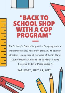 “Back to School Shop with a Cop” set for Saturday