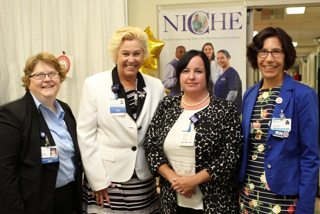 Karen Mack, NICHE Coordinator, MedStar Health; Pat Scalfari, VP, Nursing, and Chief Nursing Officer, MedStar Southern Maryland Hospital Center; Karen Elliott, Senior Nursing Director and NICHE Coordinator, MedStar Southern Maryland Hospital Center; and Anne Johnson, Nursing Director, MedStar Southern Maryland Hospital Center. 