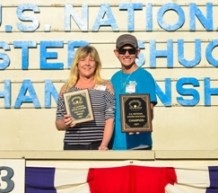 2017 U.S. National Oyster Shucking Contest Winners Cathy Milliken and Honor Allen. Photo credit: Reid Silverman