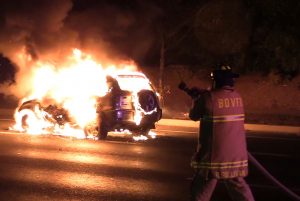 Exclusive Video: SUV Destroyed by Fire in California