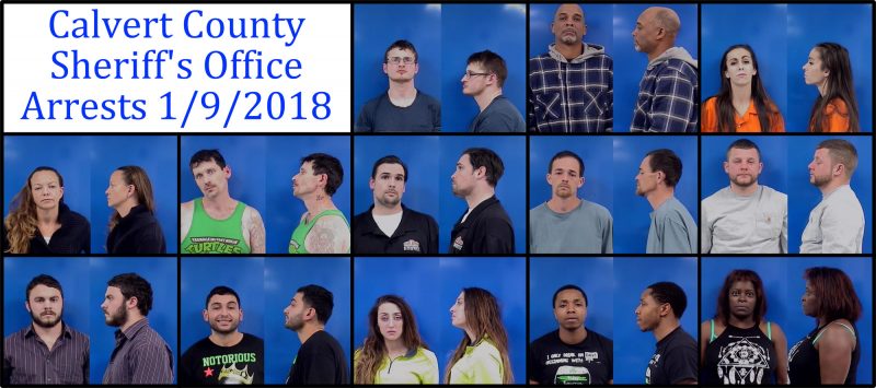 Calvert County Sheriff’s Office Arrests – 1/9/2018