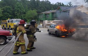 VIDEO: Firefighters Respond to Vehicle Fire in Lexington Park