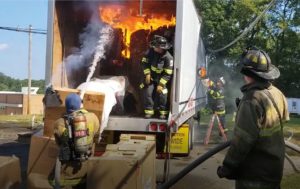 VIDEO: Tractor Trailer Fire Reported at California Furniture Store