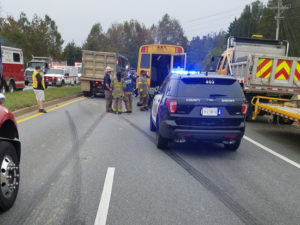 UPDATE: Minor Injuries Reported From Motor Vehicle Involving School Bus and Dump Truck in Waldorf