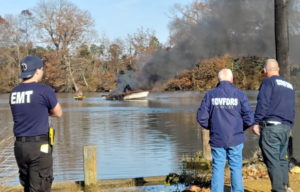 Firefighters Respond to Boat Fire in Drayden