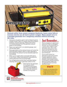 State Fire Marshal Offers Citizens Portable Generator Safety Tips