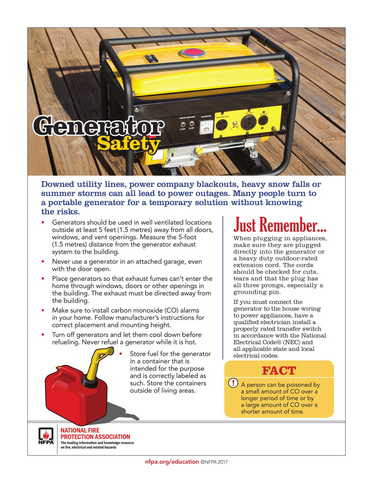 State Fire Marshal Offers Citizens Portable Generator Safety Tips -  Southern Maryland News Net