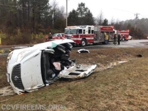 Elderly Female Extricated from Single Vehicle Crash in Cobb Island