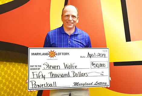 Avid golfer Steven Wolfe of Leonardtown plans to spend his $50,000 Powerball prize on a new set of golf clubs and a Myrtle Beach vacation.