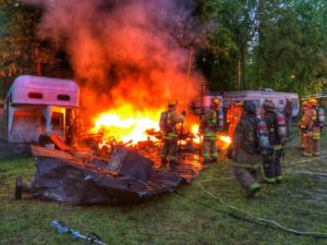 Trailer Destroyed by Fire in Sunderland