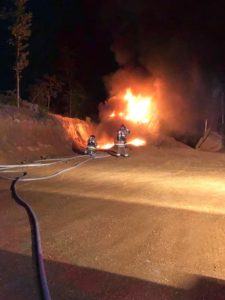 Excavator Fire Reported in Loveville