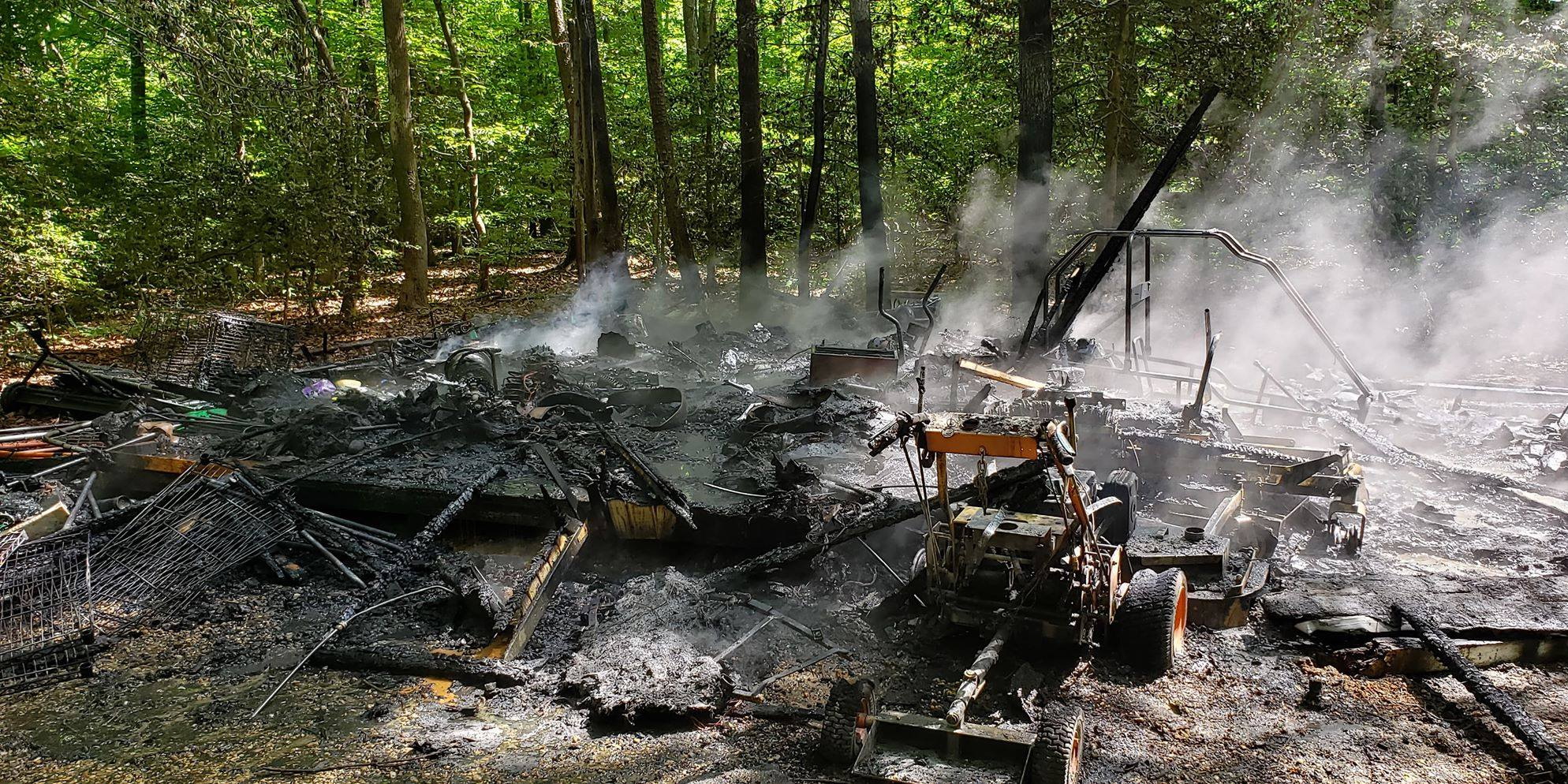 shed fire in mechanicsville complete loss after accidental