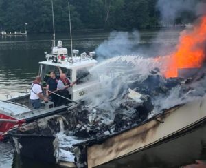 Yacht Destroyed After Early Morning Fire in Lusby