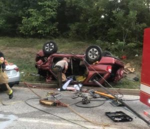 AUDIO: One Transported to Trauma Center After Rollover Crash in Waldorf