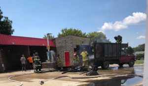 Firefighters in Leonardtown Responded to Burchmart for Vehicle Fire Threatening a Structure