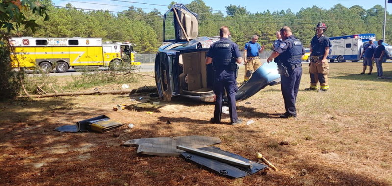 Single Vehicle Rollover in Lexington Park Sends Adult Male to Area Trauma Center