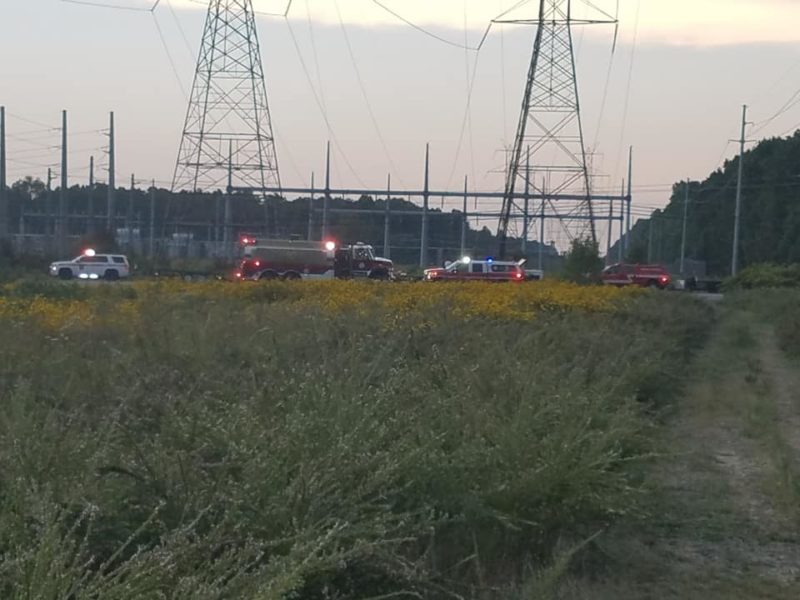 Firefighters Currently Fighting Large Brush Fire in La Plata After a High Tension Power Cable Line Fell