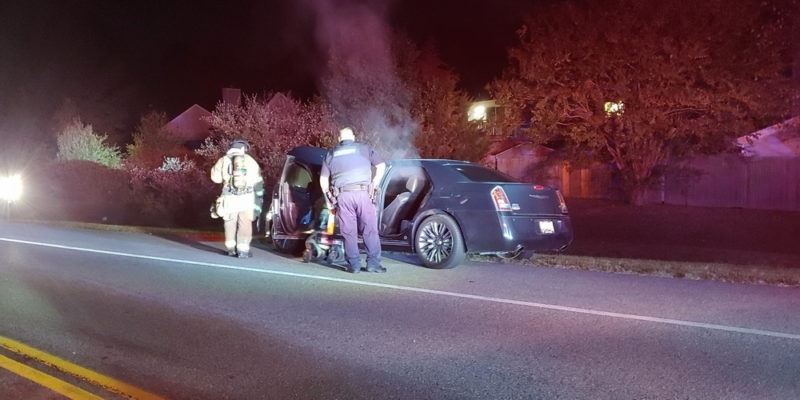 Police and Firefighters Extinguish Vehicle Fire in Lexington Park Late Tuesday Night