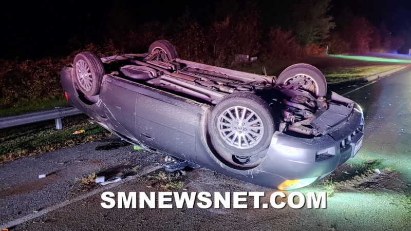 One Injured After Single Vehicle Rollover in Great Mills