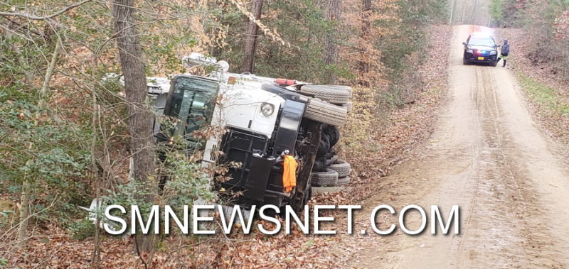 No Injuries Reported After Garbage Truck Overturns in Leonardtown