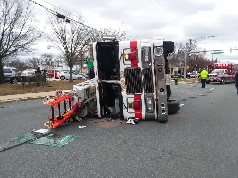 AUDIO: No Injuries After Fire Truck Overturns in Prince George’s County While Responding to Reported Apartment Fire