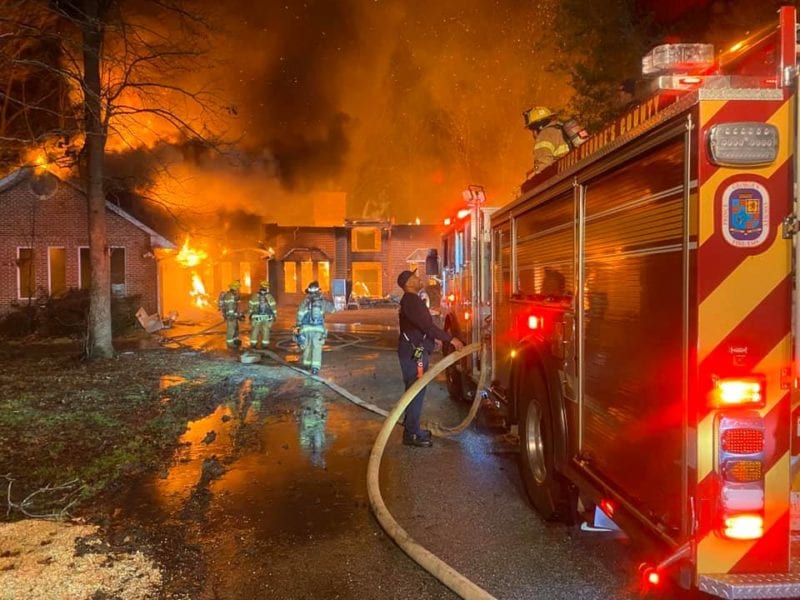 No Injuries Reported After Large Residence Under Renovation in Accokeek Found Fully Engulfed, State Fire Marshal Currently Investigating