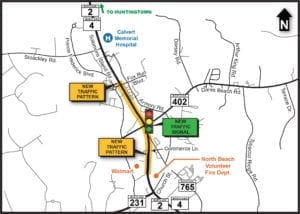 MDOT SHA Adding Third Travel Lane and New Traffic Signal on Southbound Route 2/4 in Prince Frederick