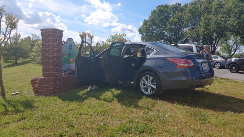 Minor Injuries Reported After Vehicle Hits Chancellors Run Park Sign in Great Mills