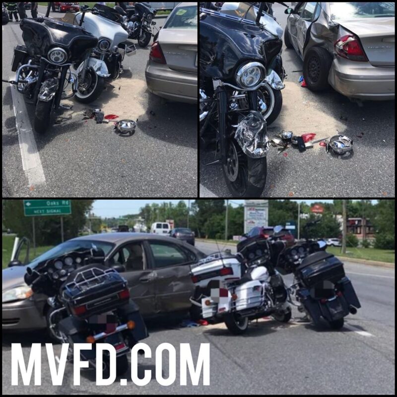 Two Transported to Area Trauma Center After Three Motorcycles Collide with Vehicle in Charlotte Hall