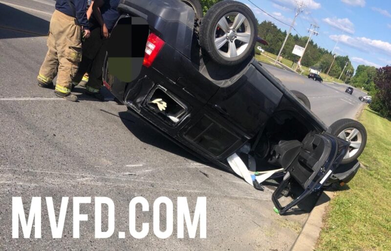 No Injuries Reported After Rollover Collision in Charlotte Hall