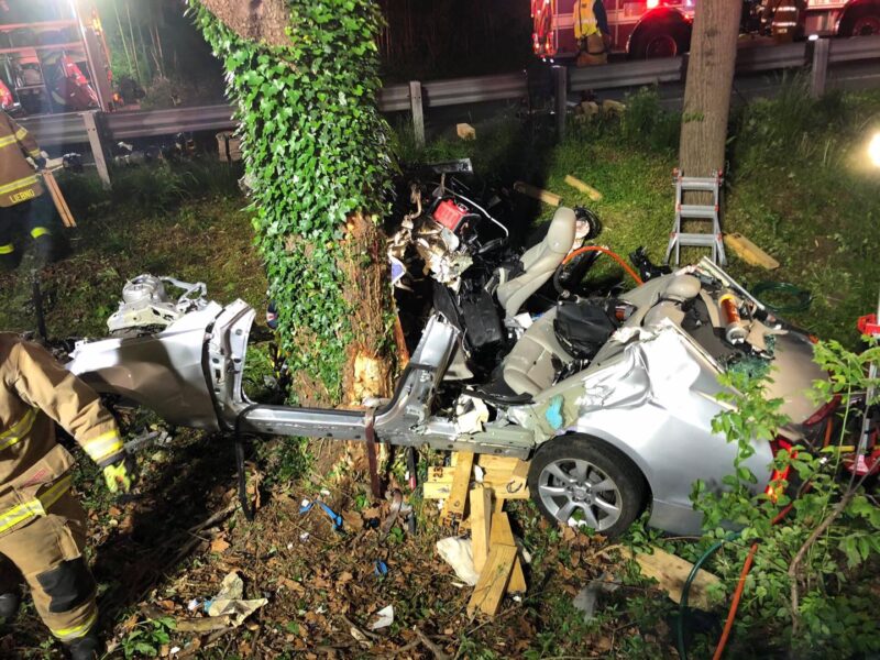 Single Vehicle Collision in Anne Arundel County Under Investigation, Firefighters Worked to Free Victim for Nearly One Hour