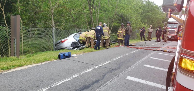 Medical Emergency Leads to Motor Vehicle Accident on Naval Air Station Patuxent River, Victim Transported to Trauma Center