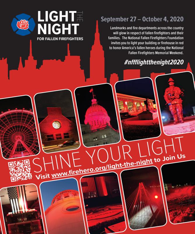 Light the Night for Fallen Firefighters to Shine Bright in 2020 – September 27 to October 4, 2020