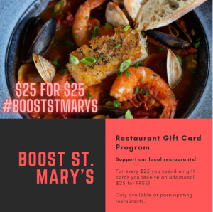 St. Mary’s County Department of Economic Development Launches BOOST Take 2: Restaurant Gift Card Program