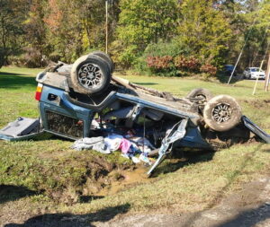 One Transported to Trauma Center After Single Vehicle Overturns in Avenue