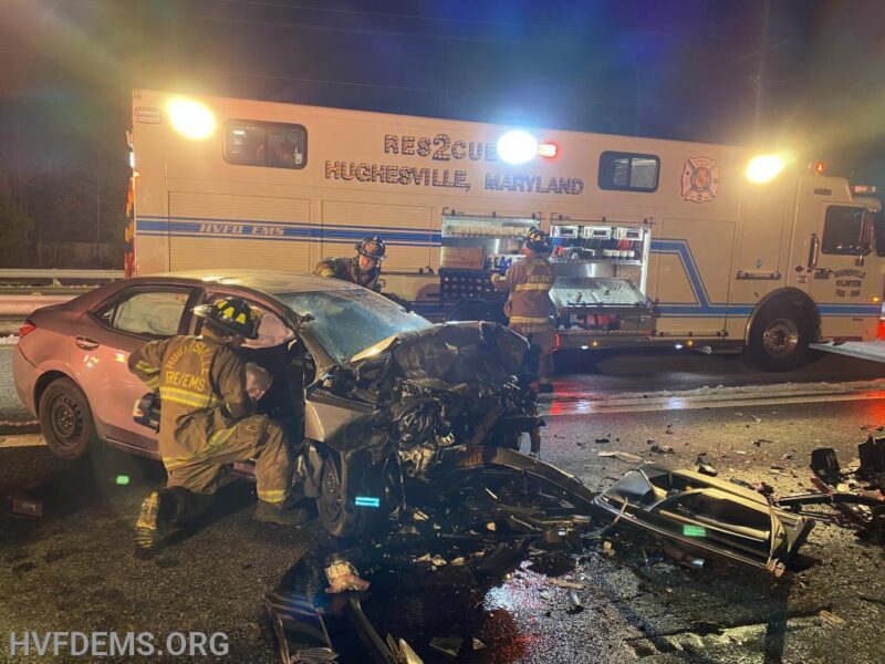 Head-on Collision Leaves Two Trapped in Hughesville, Both Patients Flown to Area Trauma Center