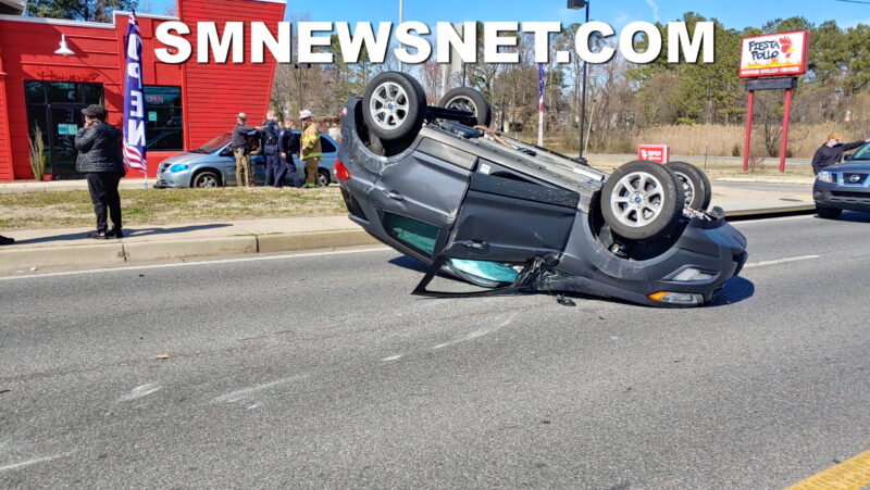 Minor Injuries Reported After Rollover Collision in Lexington Park