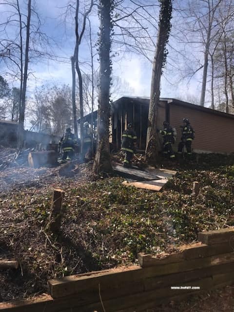 No Injuries Reported After Garage and Brush Fire in Helen