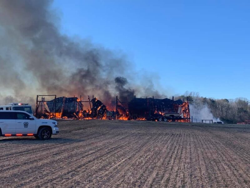 Firefighters Respond to Large Barn Fire in St. Leonard