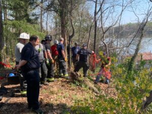 Firefighters Perform High Angle Rescue After Woman Falls 30 Feet Off Cliff Into St. Leonard Creek