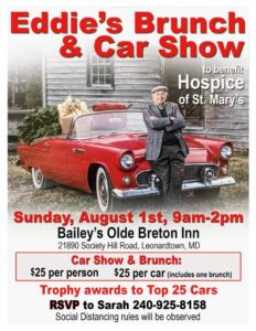 Olde Breton Inn and Bailey’s Catering Hosting “Eddies Brunch and Car Show” on Sunday, August 1, 2021 to Benefit Hospice St. Mary’s!