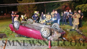 VIDEO: Two Flown to Area Trauma Center After Single Vehicle Rollover in Lexington Park